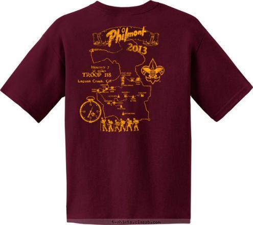 TROOP 118 2013 Laguna Creek, CA TROOP 118 58 miles Itinerary 7 T-shirt Design 