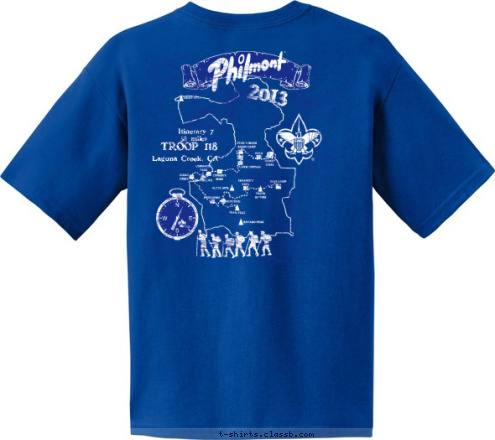 TROOP 118 2013 Laguna Creek, CA TROOP 118 58 miles Itinerary 7 T-shirt Design 