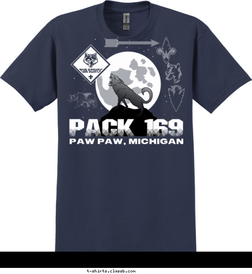 PACK 169 PAW PAW, MICHIGAN T-shirt Design 