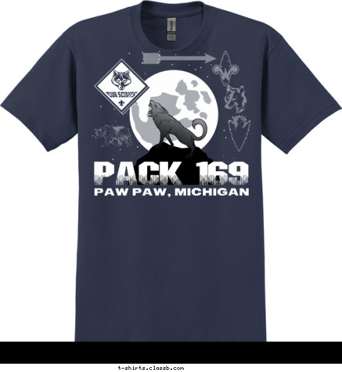 PACK 169 PAW PAW, MICHIGAN T-shirt Design 