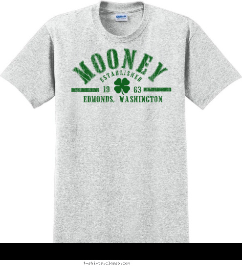 MOONEY EDMONDS, WASHINGTON 63 19 ESTABLISHED T-shirt Design 