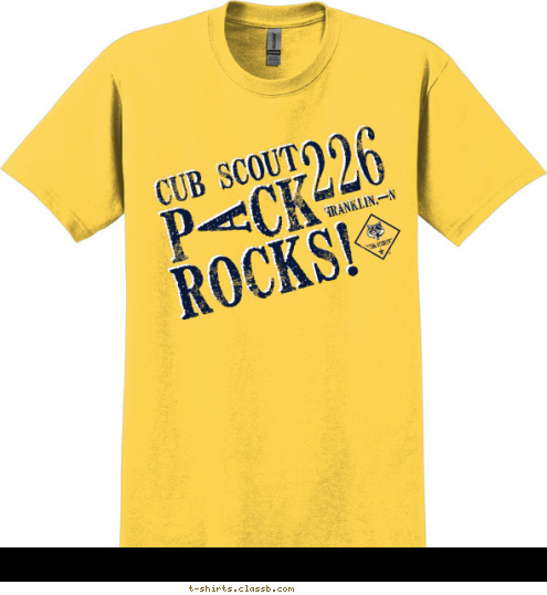 226   Franklin,IN rocks! cub scout PACk T-shirt Design 