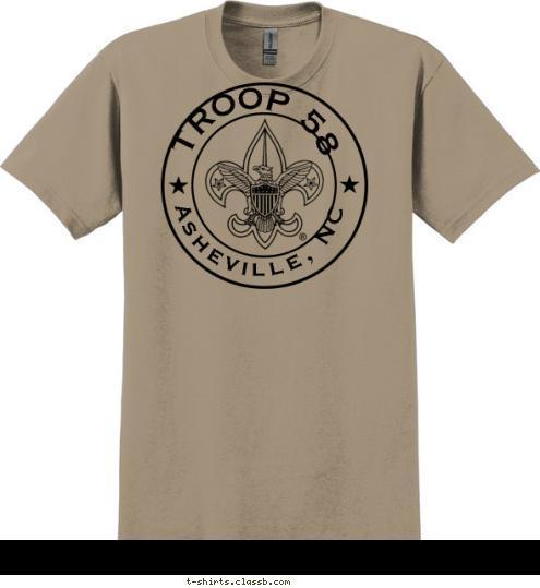 TROOP 58 Asheville, NC T-shirt Design 