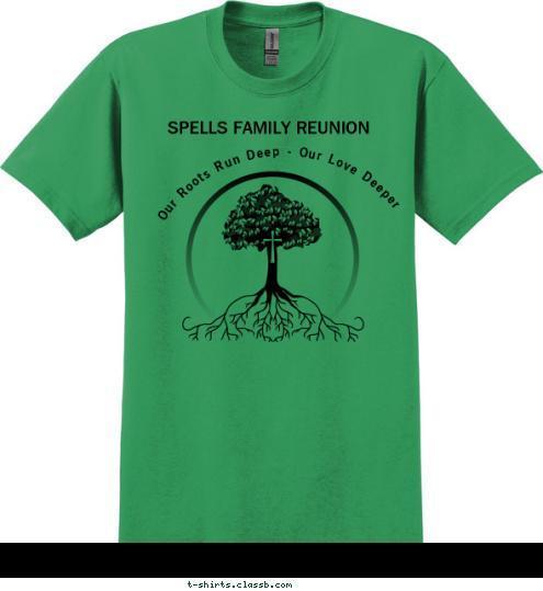 SPELLS FAMILY REUNION
 Our Roots Run Deep - Our Love Deeper July 25-28, 2013 • Charleston, SC     
 T-shirt Design 