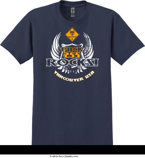 PACK 255 VANCOUVER USA ROCKS! T-shirt Design 