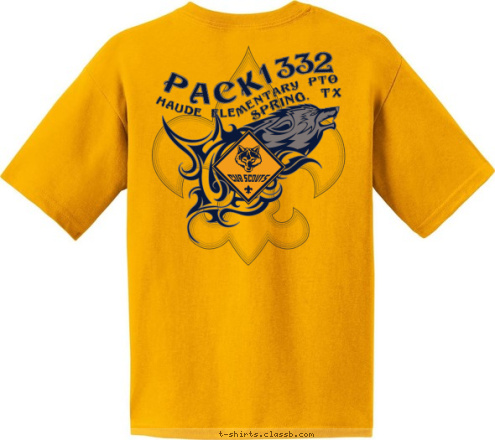 PACK Haude Ele mentary PTO PACK 1332 SPRING, TX SPRING, TX 1332 PACK T-shirt Design 