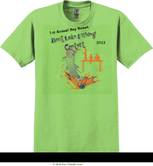 2013 1st Annual Boy Scout Boot Lake Fishing Contest T-shirt Design 