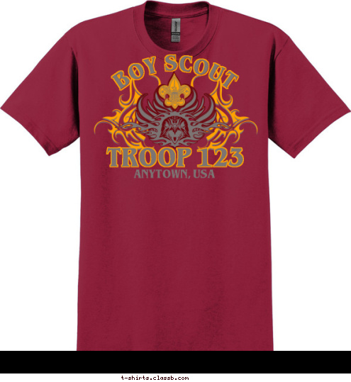 ANYTOWN, USA TROOP 123 BOY SCOUT T-shirt Design 