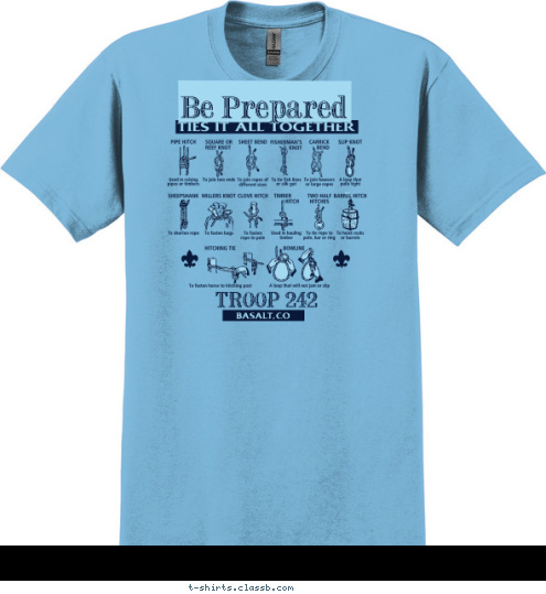 Be Prepared TROOP 242 BASALT, CO T-shirt Design 