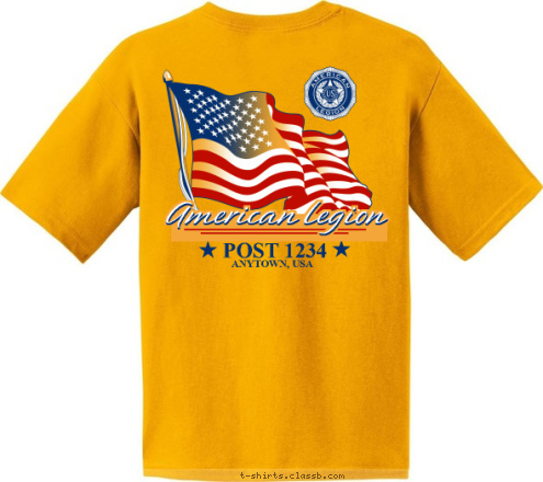 New Text American Legion American Legion Post 1234 POST 1234 ANYTOWN, USA American Legion American Legion American Legion T-shirt Design SP4439