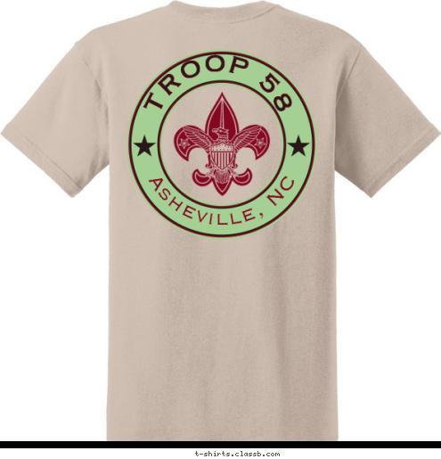 Emmanuel Lutheran Troop 58 TROOP 58 Asheville, NC T-shirt Design 