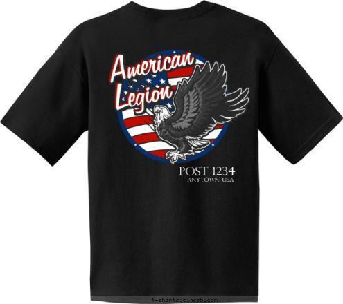 American Legion American American Legion American AMERICAN LEGION Post 1234 POST 1234 POST 1234 Legion Anytown, Usa T-shirt Design SP4440