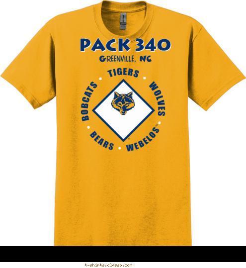 PACK 340 Leads The Way PACK 340 Greenville, NC T-shirt Design 