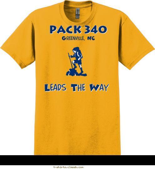 PACK 340 Leads The Way PACK 340 Greenville, NC T-shirt Design 