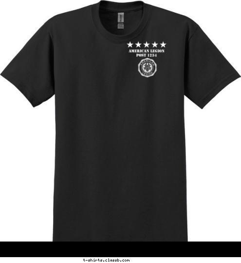 AMERICAN LEGION AMERICAN LEGION
 POST 1234 POST 1234
 T-shirt Design SP4444