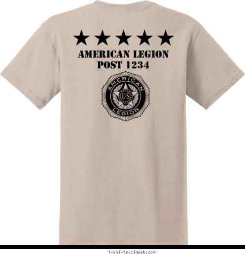 AMERICAN LEGION AMERICAN LEGION
 POST 1234 POST 1234
 T-shirt Design SP4445