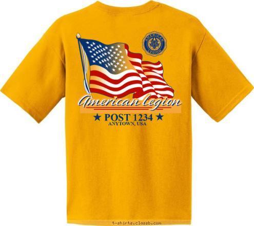 American Legion American Legion Post 1234 POST 1234 ANYTOWN, USA American Legion T-shirt Design SP4446