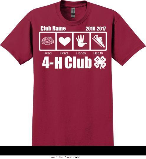 Club Name 2016-2017 Health Hands Heart Head H 4-    Club T-shirt Design SP4400