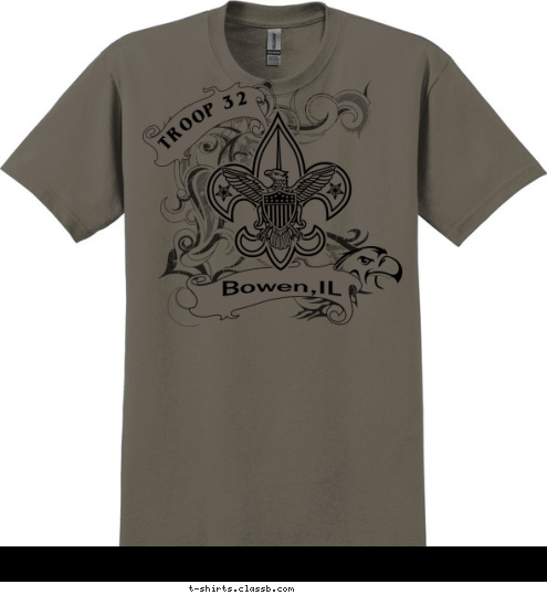 TROOP 32 Bowen,IL T-shirt Design 