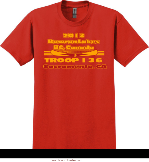 TROOP 136 Sacramento, CA 2013
Bowron Lakes
BC, Canada T-shirt Design 