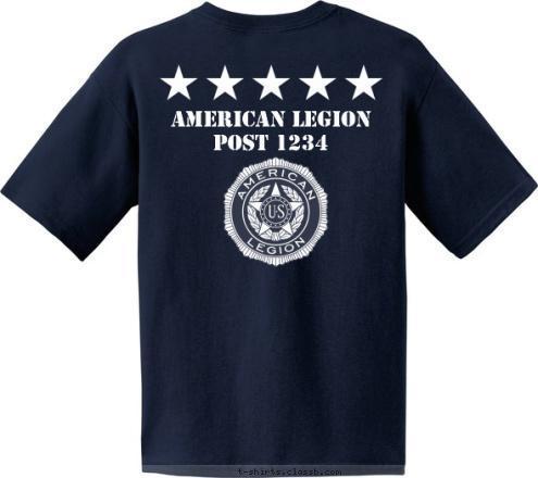 AMERICAN LEGION AMERICAN LEGION
 POST 1234 POST 1234
 T-shirt Design SP4412
