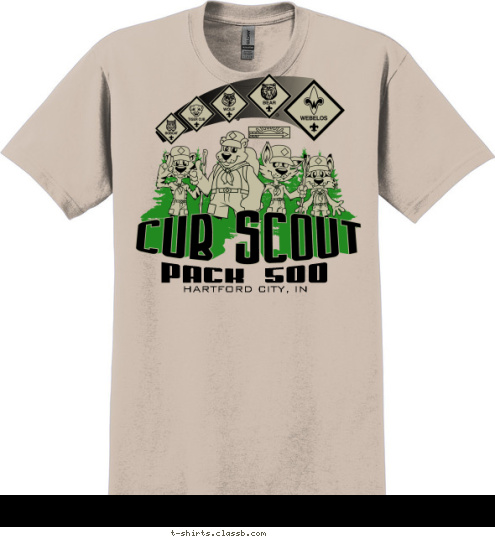 PACK 500
 HARTFORD CITY, IN T-shirt Design 