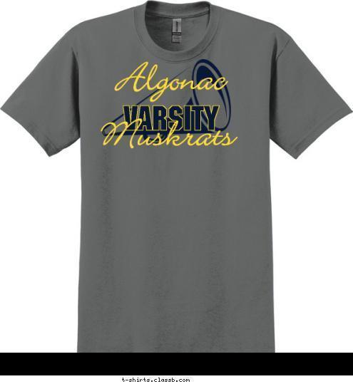 Football Season 2009 New Text Muskrats Algonac VARSITY T-shirt Design 