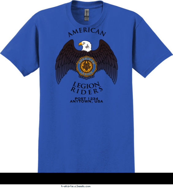 Color American Legion Riders with Eagle T-shirt Design