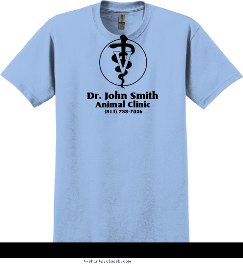 (813) 788-7026 Animal Clinic Dr. John Smith T-shirt Design sp633