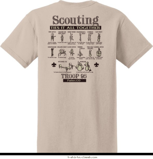 Troop 95 TROOP 95 TROOP 95 Parker, CO T-shirt Design 