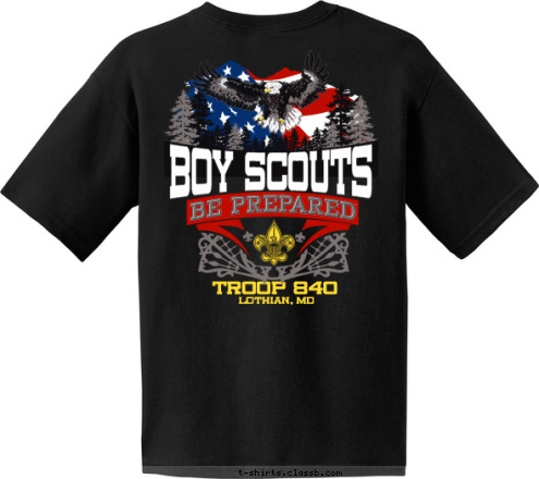 Lothian, MD TROOP 840 BOY SCOUTS Lothian, MD TROOP 840
 T-shirt Design 