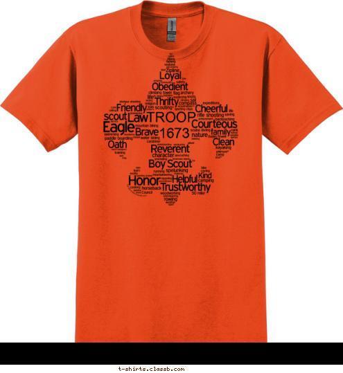 Laurel, MD Boy Scouts of America  Troop 1673 1673 TROOP T-shirt Design 