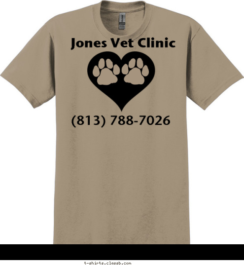 (813) 788-7026 Jones Vet Clinic T-shirt Design sp638