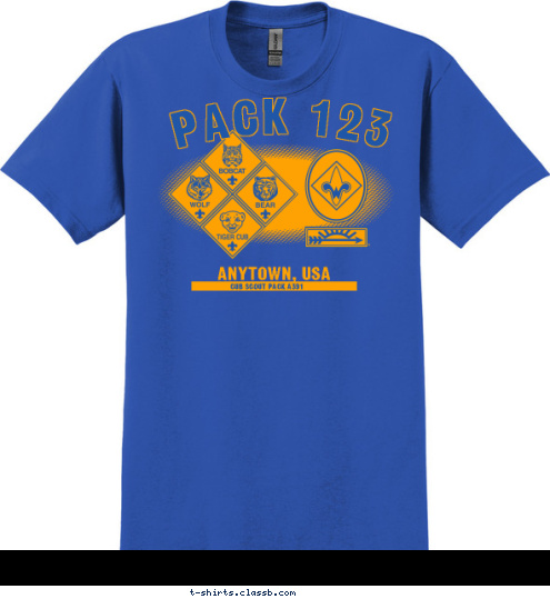 CUB SCOUT PACK A391 ANYTOWN, USA PACK 123 T-shirt Design 