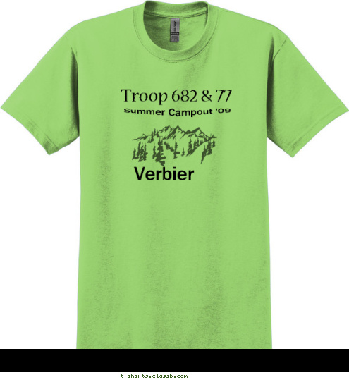  Verbier Summer Campout '09 Troop 682 & 77 T-shirt Design 