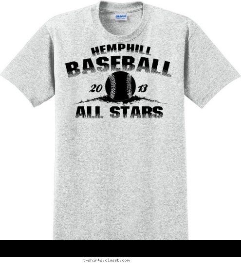 Open League ROOSEVELT COLLEGE BASEBALL HEMPHILL All Stars 20 13 T-shirt Design 