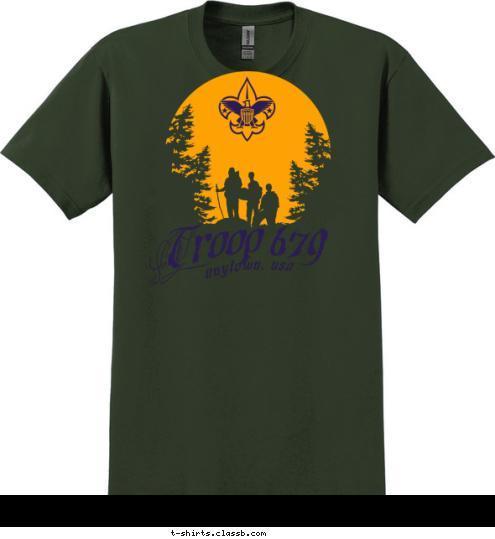 irving, texas Troop 679 anytown, usa Troop 679 T-shirt Design 