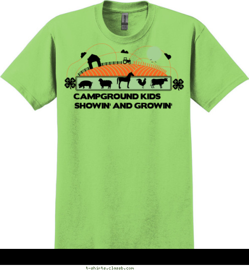 CAMPGROUND KIDS SHOWIN' AND GROWIN' T-shirt Design 