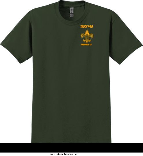 SUNNYVALE, CA BOY SCOUTS OF AMERICA TROOP 498 SUNNYVALE, CA 498 TROOP T-shirt Design 