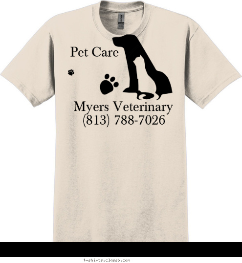 (813) 788-7026 Pet Care Myers Veterinary T-shirt Design sp640