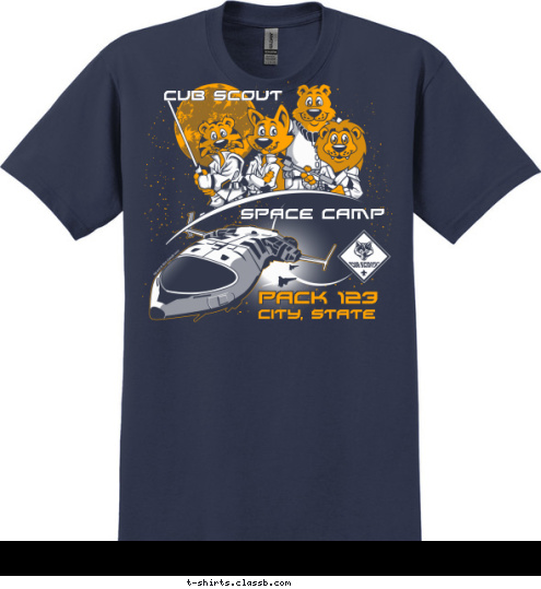 Since SPACE CAMP Cub Scout Strong 1972 Metropolis, Illinois PACK 101 ANYTOWN, USA PACK 123 CUB SCOUT T-shirt Design SP4485