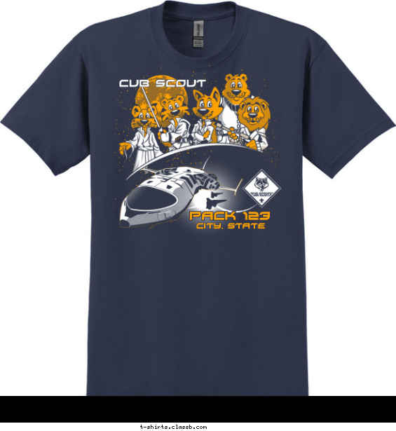 Pack Space Ship T-shirt Design