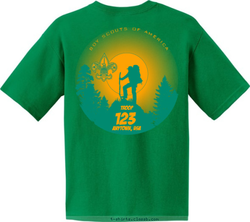 TROOP 123 BOY SCOUTS OF AMERICA TROOP ANYTOWN, USA ANYTOWN, USA 123 TROOP T-shirt Design 
