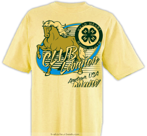 Lebanon Mane Eventers CLUB HANDS HEALTH HEAD HEART Anytown, USA T-shirt Design 