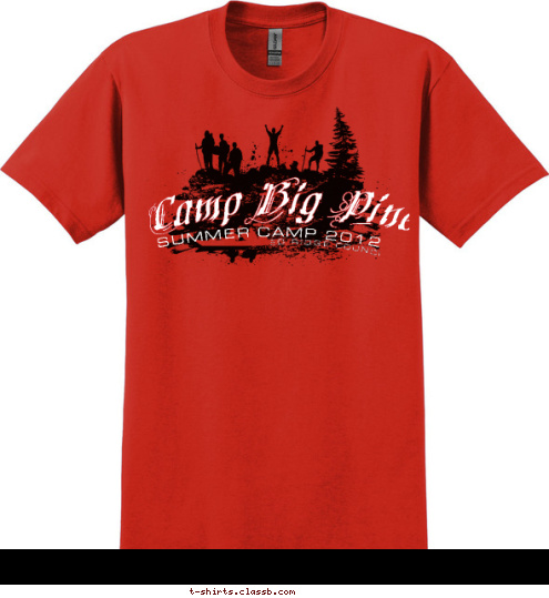 SUMMER CAMP 2012 RED RIDGE COUNCIL Camp Big Pine T-shirt Design 