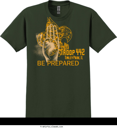 BE PREPARED Tinley Park, IL Troop 442 T-shirt Design 