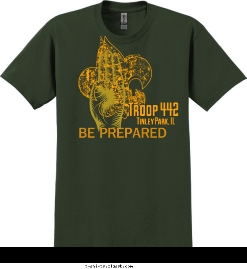 BE PREPARED Tinley Park, IL Troop 442 T-shirt Design 