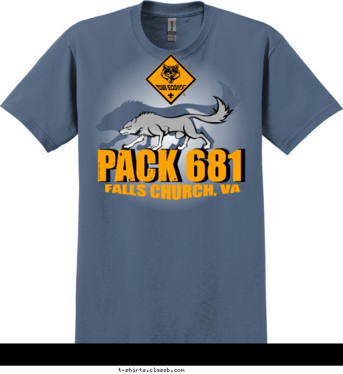 FALLS CHURCH, VA
 PACK 681
 PACK 681 T-shirt Design 