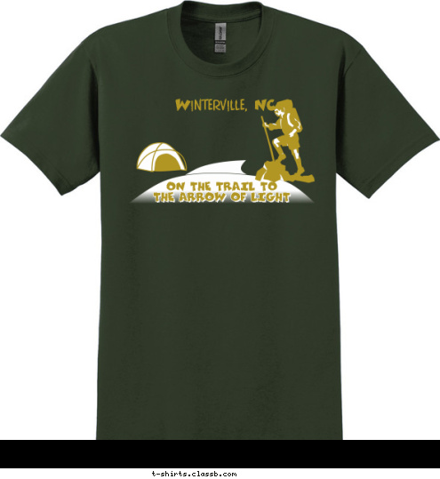 ON THE TRAIL TO
THE ARROW OF LIGHT
 PACK 200 Winterville, NC T-shirt Design 