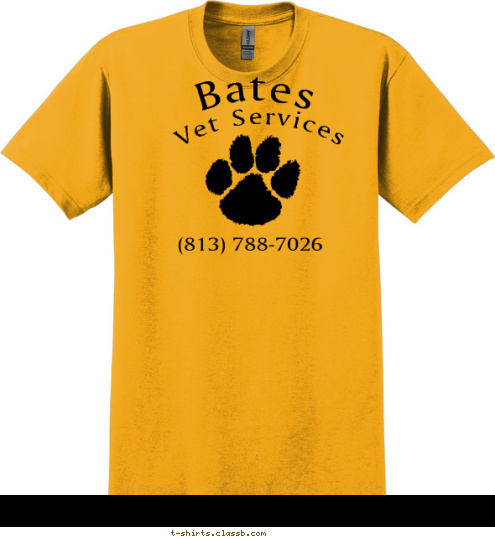 (813) 788-7026 Vet Services Bates T-shirt Design sp642